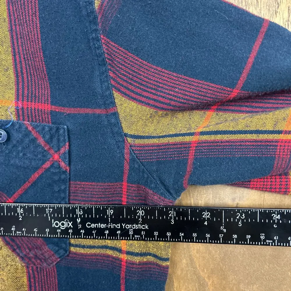 Levis Mens Shirt Multicolor Plaid Flannel Button Down Long Sleeve Cotton Medium